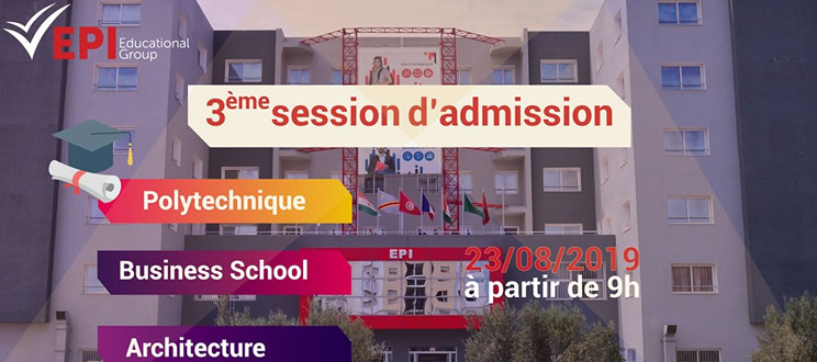 Troisième session d’admission 23/08/2019